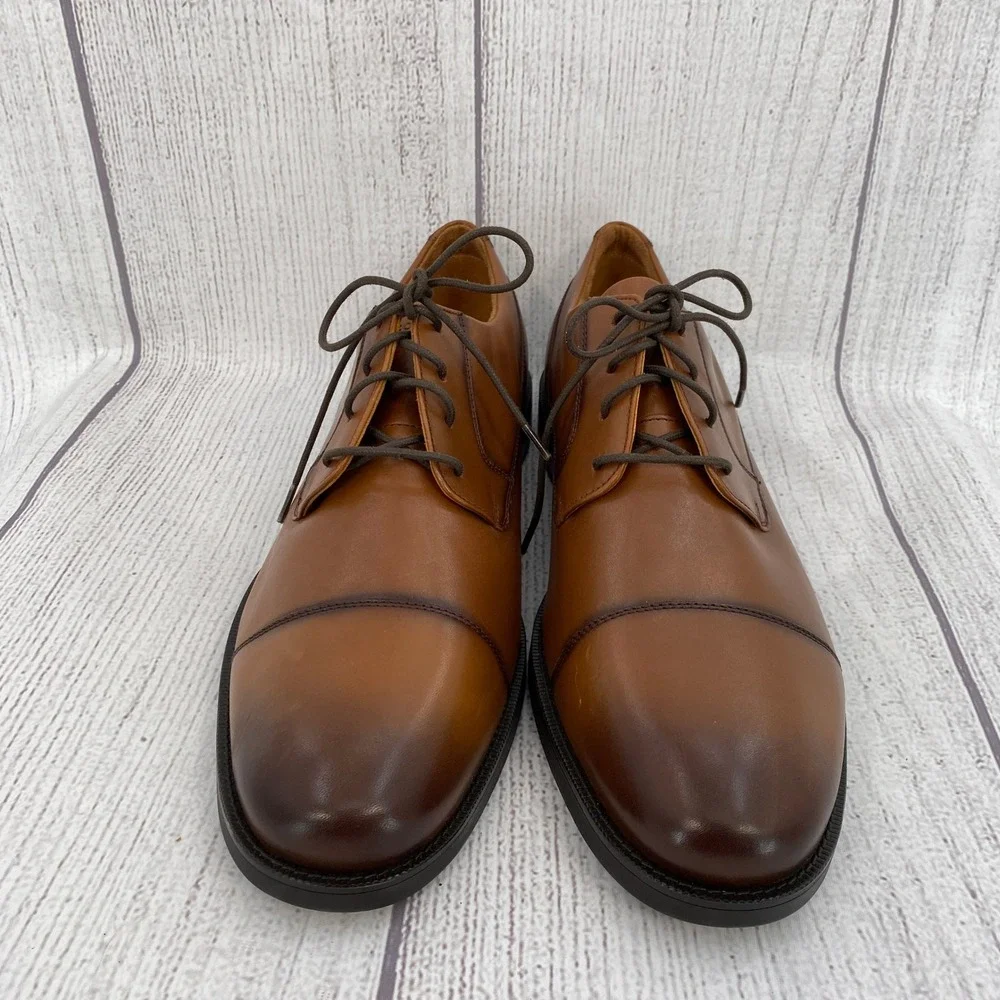 Cole Haan Bedford Cap Toe Oxford Men 13 British Tan Leather Grand 360 Dress Shoe